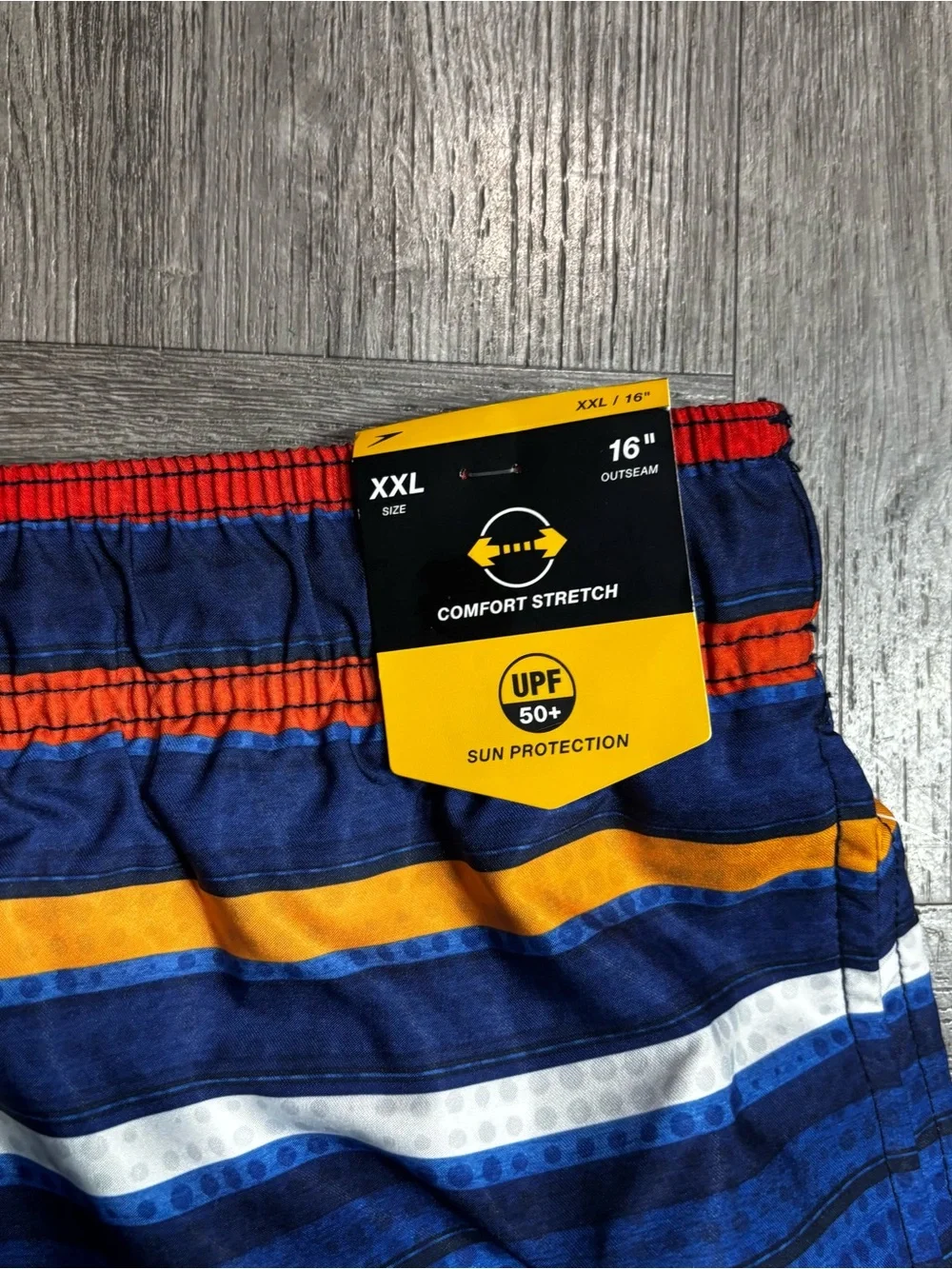 Men’s Speedo Swimsuit Swim Shorts Trunks 3-Pocket Zips, Size XXL